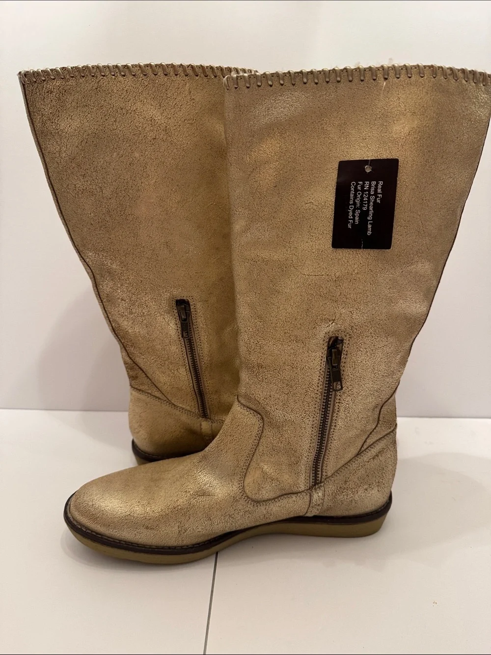 Trask Metallic Gold Over-the-Knee Boots